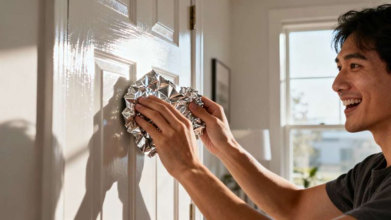 El truco mágico y desconocido con papel de aluminio para limpiar tus puertas como nuevas