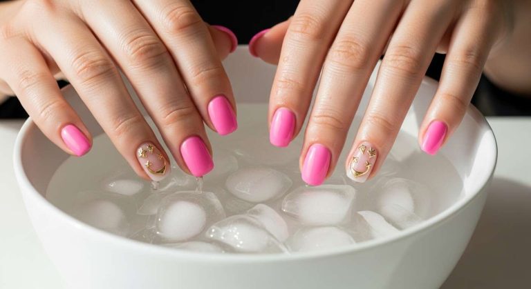 Secar un esmalte de uñas más rápido: sumerge tus dedos en un bol de agua helada durante 60 segundos justo después de aplicar